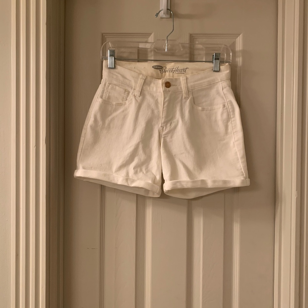 White Jean Shorts